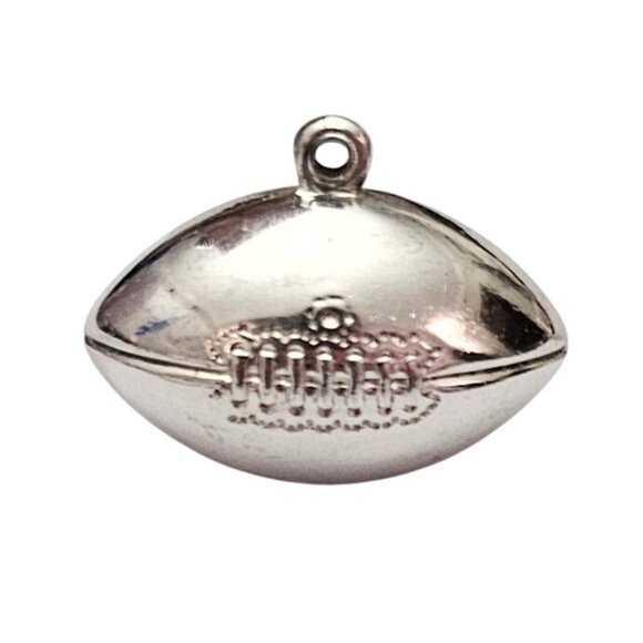 Sterling Silver Puffy Football Charm C656